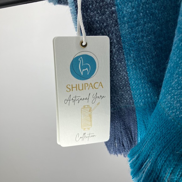 NWT SHUPACA Alpaca Scarf Reversible Tahitian Tide Blue - Picture 4 of 5